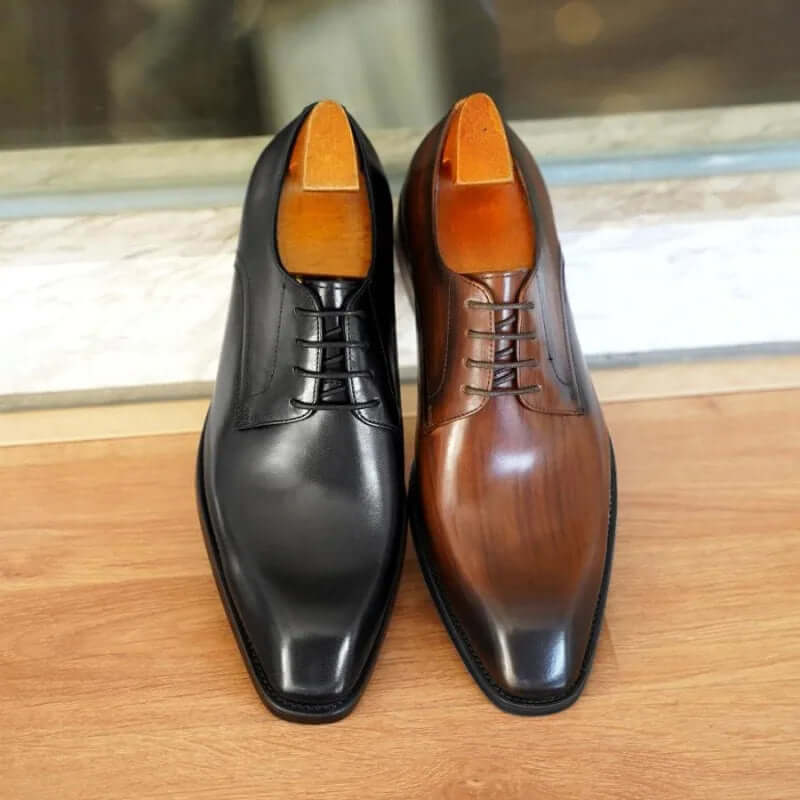 Men's Leather Oxford Dress Shoes: Formal Closed-Lace Style