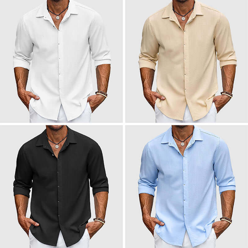 Men's Elegant Long-Sleeve Dress Shirt