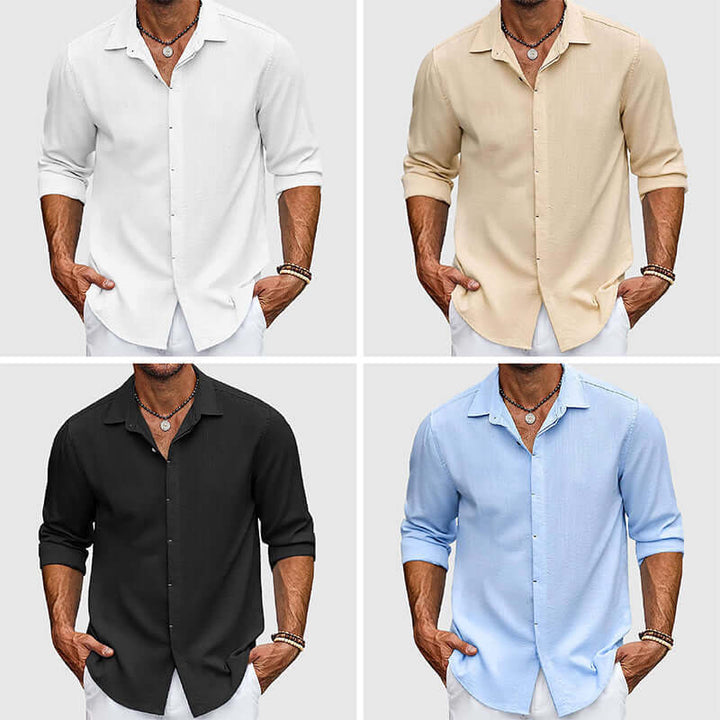 Men's Elegant Long-Sleeve Dress Shirt