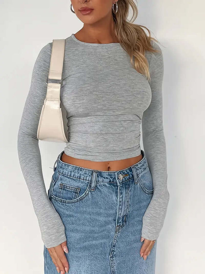 Women's Long-Sleeve Casual Top: Relaxed Fit, Soft Fabric