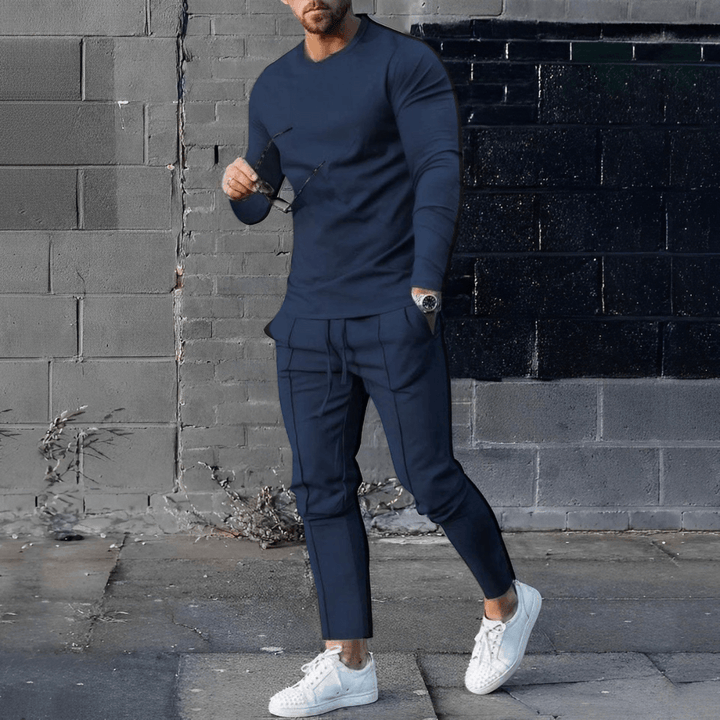 Cozy Sweater & Stretch Pants Set: Relaxed Fit Loungewear