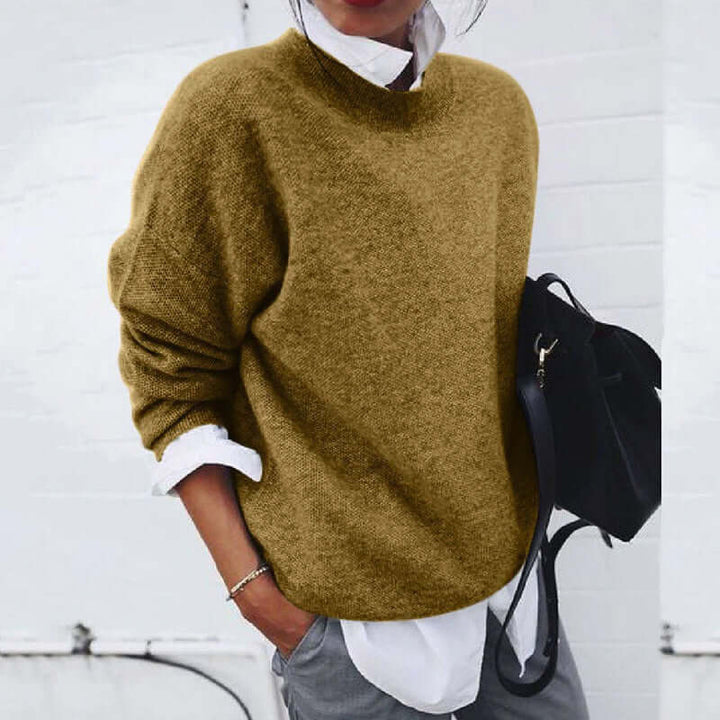 Women's Oversized Knit Sweater: Long Sleeve, Cozy, Loose Fit