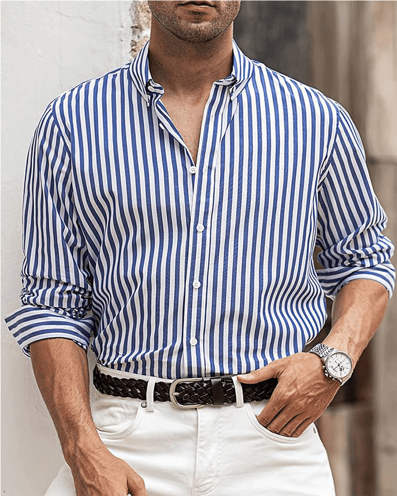 Men's Classic Striped Cotton Shirt