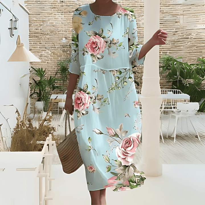 Elegant Midi Dress: Flowy, Lightweight, All-Season Style