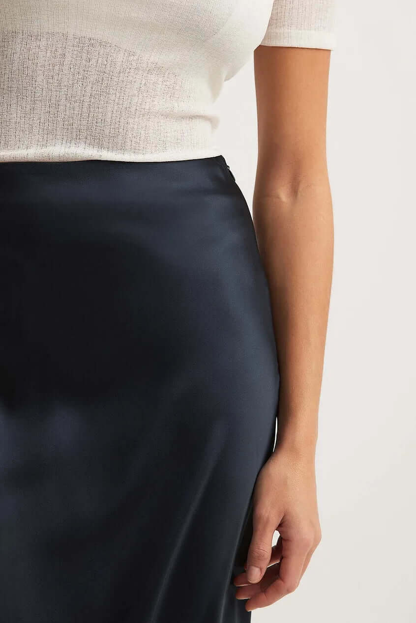 Women's Elegant A-Line Satin Maxi Skirt