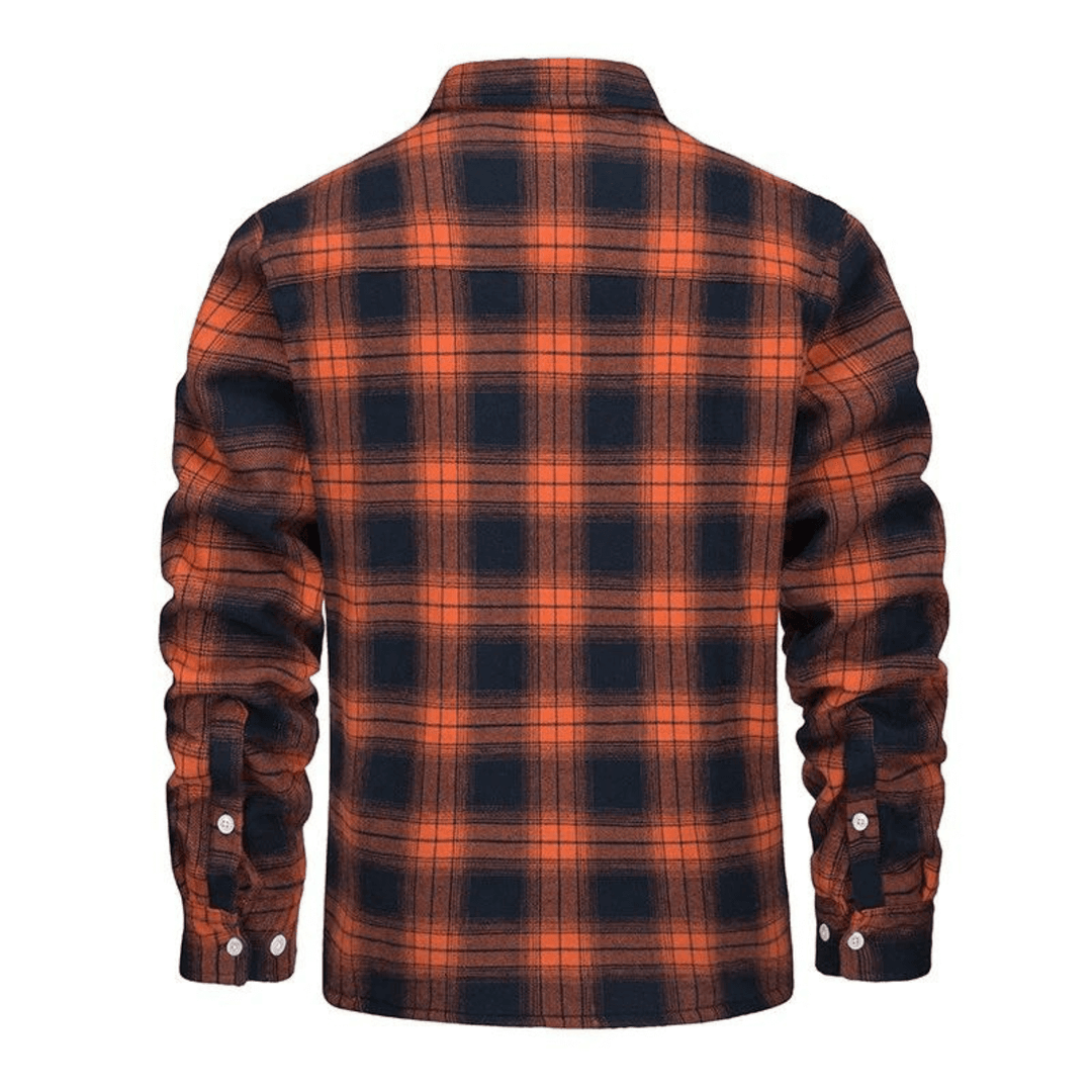 Men's Relaxed-Fit Checkered Fleece-Lined Jacket