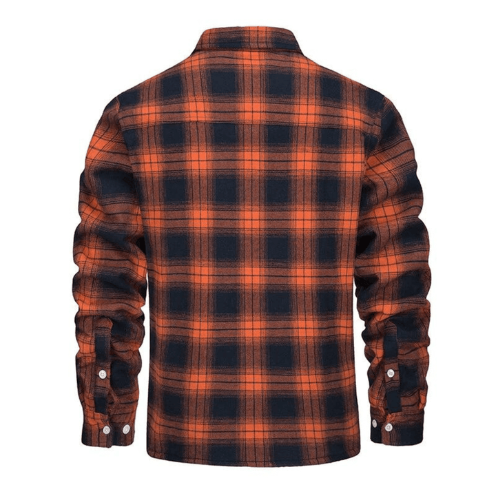 Men's Relaxed-Fit Checkered Fleece-Lined Jacket