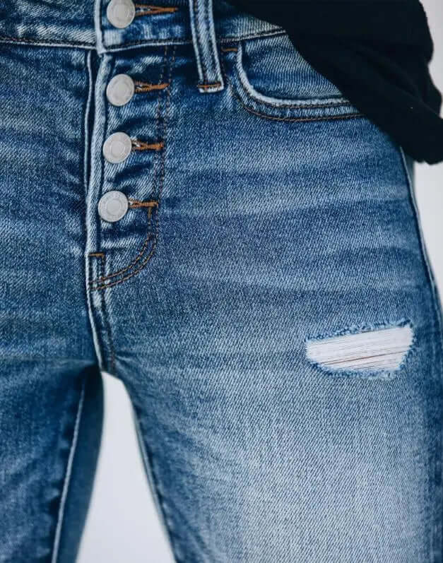 Women's Slim Fit Ripped Denim Jeans: Trendy & Comfortable