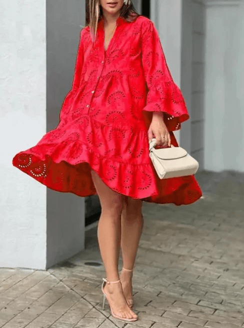 Women's V-Neck Summer Dress: Flowy, Breathable, Versatile