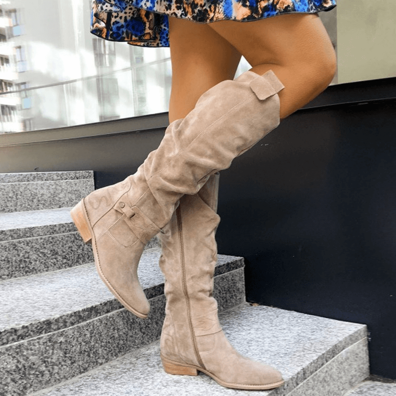 Women's Knee-High Suede Boots: Stylish & Comfortable