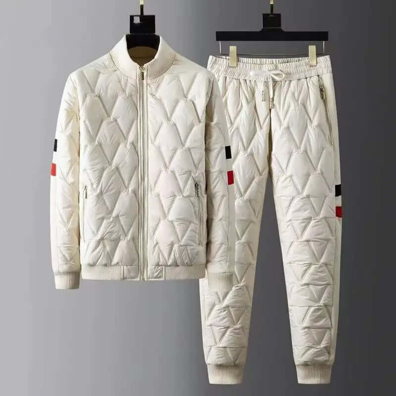 Men's Quilted Tracksuit: Bomber Jacket & Tapered Trousers