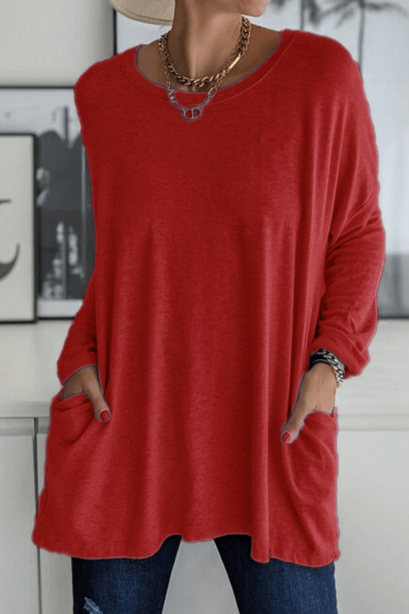Women's Long Sleeve Crew Neck T-Shirt: Soft, Comfortable & Versatile Top