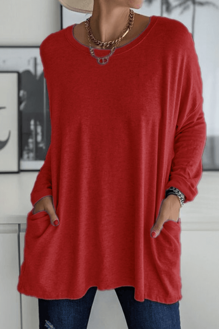 Women's Long Sleeve Crew Neck T-Shirt: Soft, Comfortable & Versatile Top