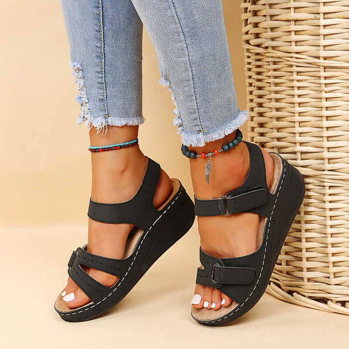 Women's Orthopedic Wedge Sandals with Velcro