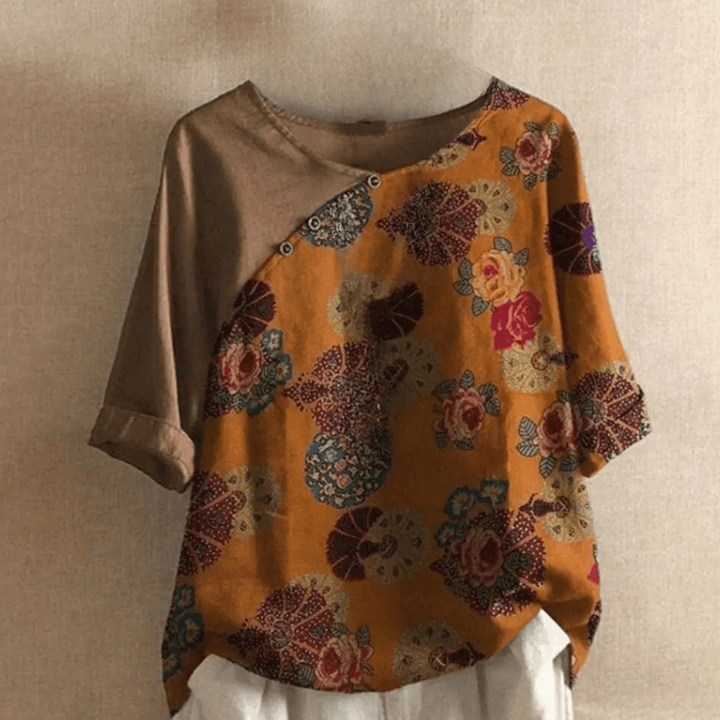 Elegant Retro Blouse: Polyester Top with Modern Design