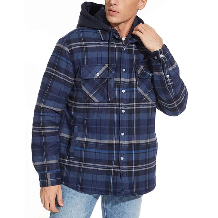 Men's Checked Long-Sleeve Casual Jacket