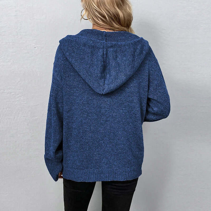Women's Hooded Knitted Cardigan - Cozy & Warm
