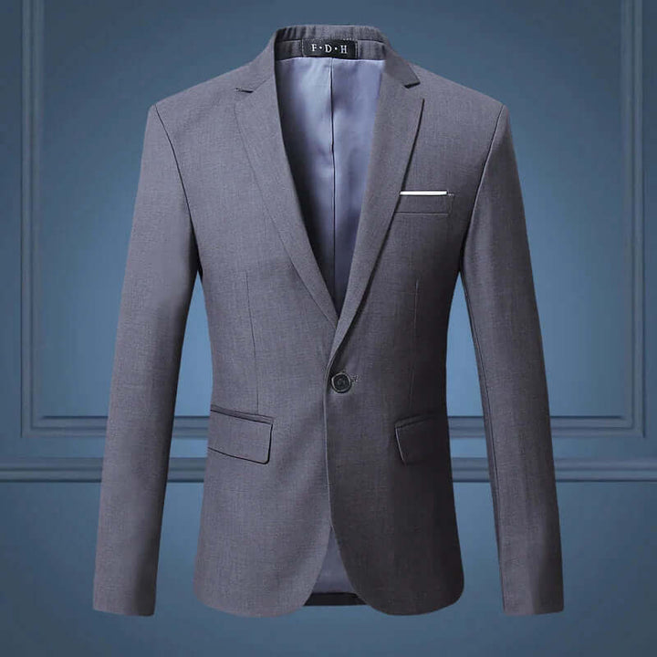 Men's Classic Formal Plain Blazer: Versatile Tailored Fit
