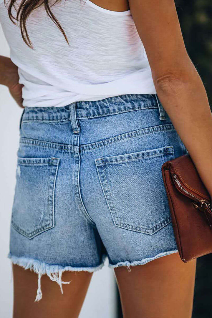 Women's Ripped Denim Jeans: Casual Street Style