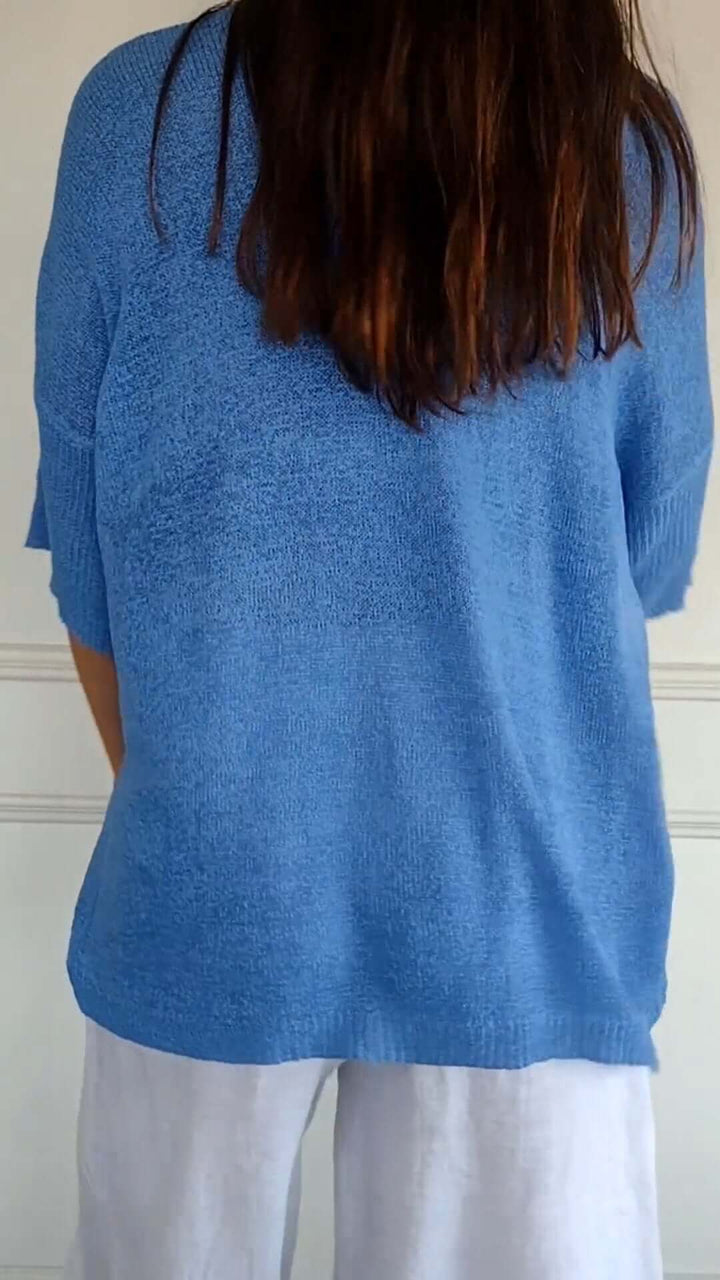 Women's Relaxed V-Neck Knit Top
