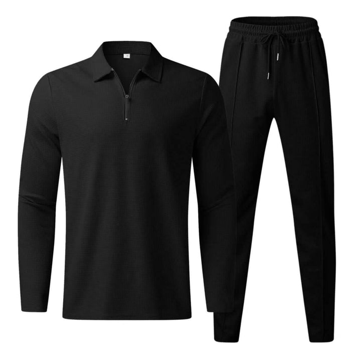 Men's Long Sleeve Polo Shirt & Sweatpants Set