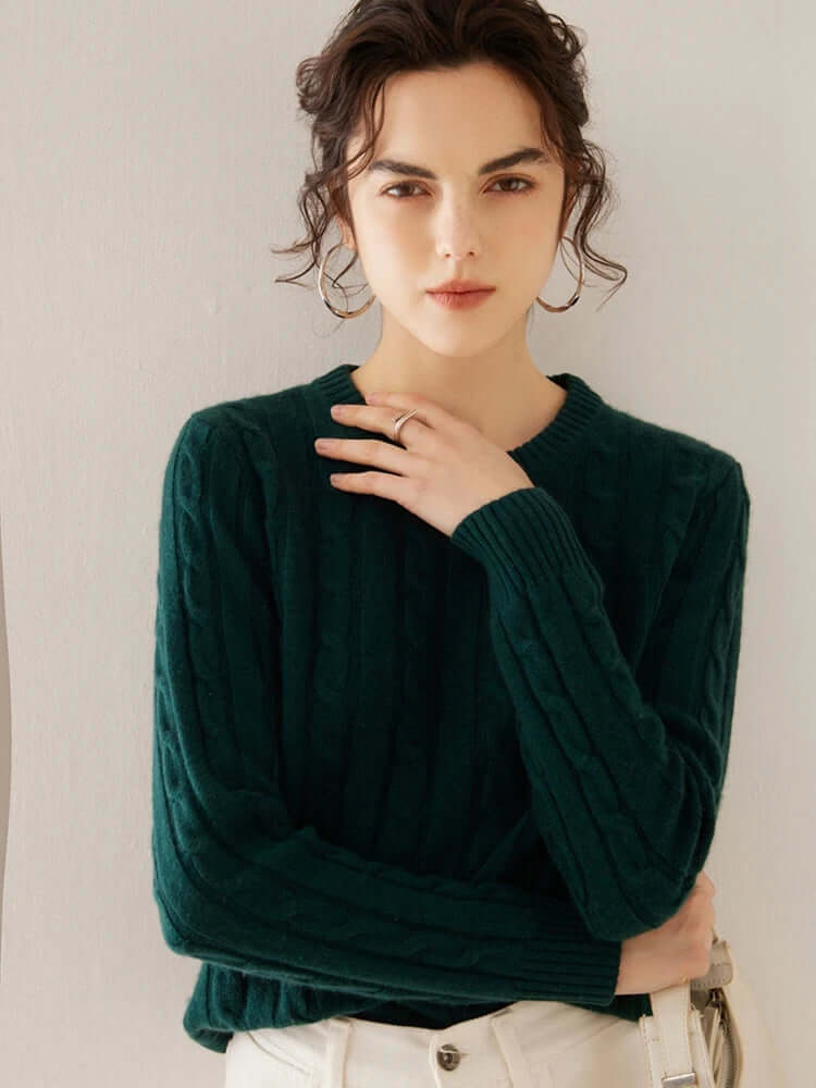 Women's Relaxed-Fit Winter Cable Knit Sweater