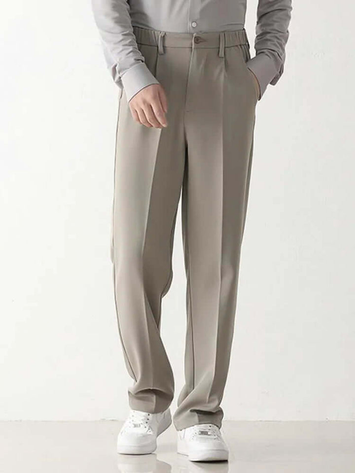 Men's Draped Formal Trousers: Relaxed Fit Tailored Pants