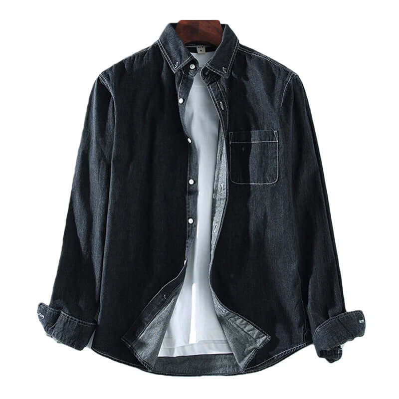 Men's Casual Long-Sleeve Denim Shirt