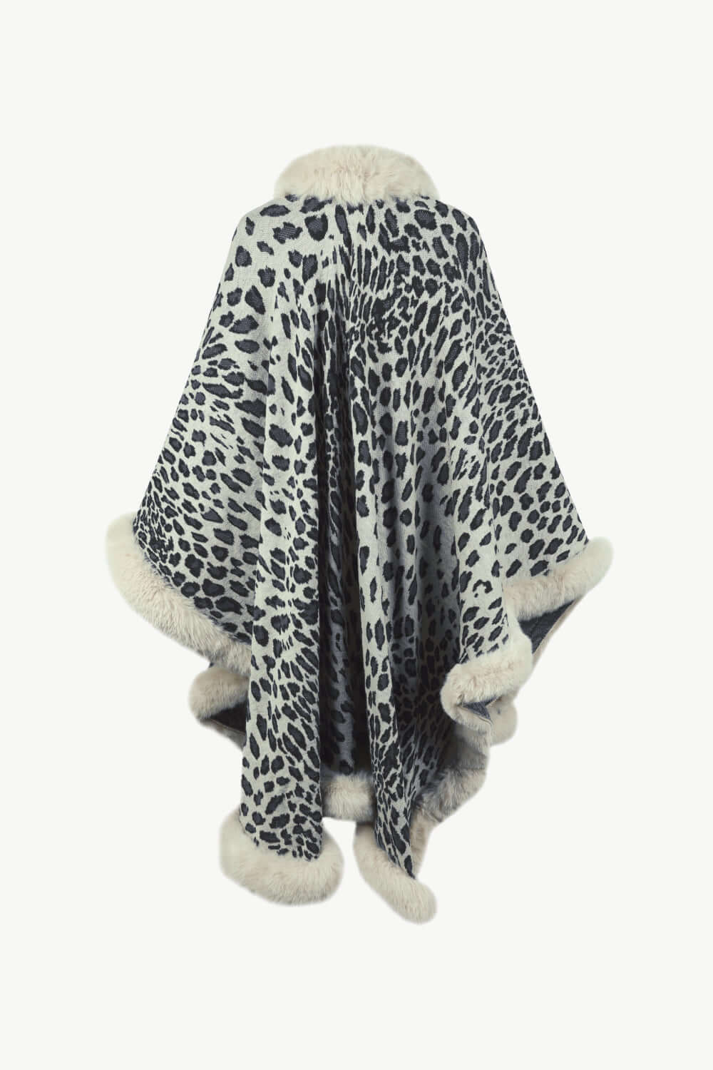 Women's Leopard Print Open Poncho - Stylish & Comfortable
