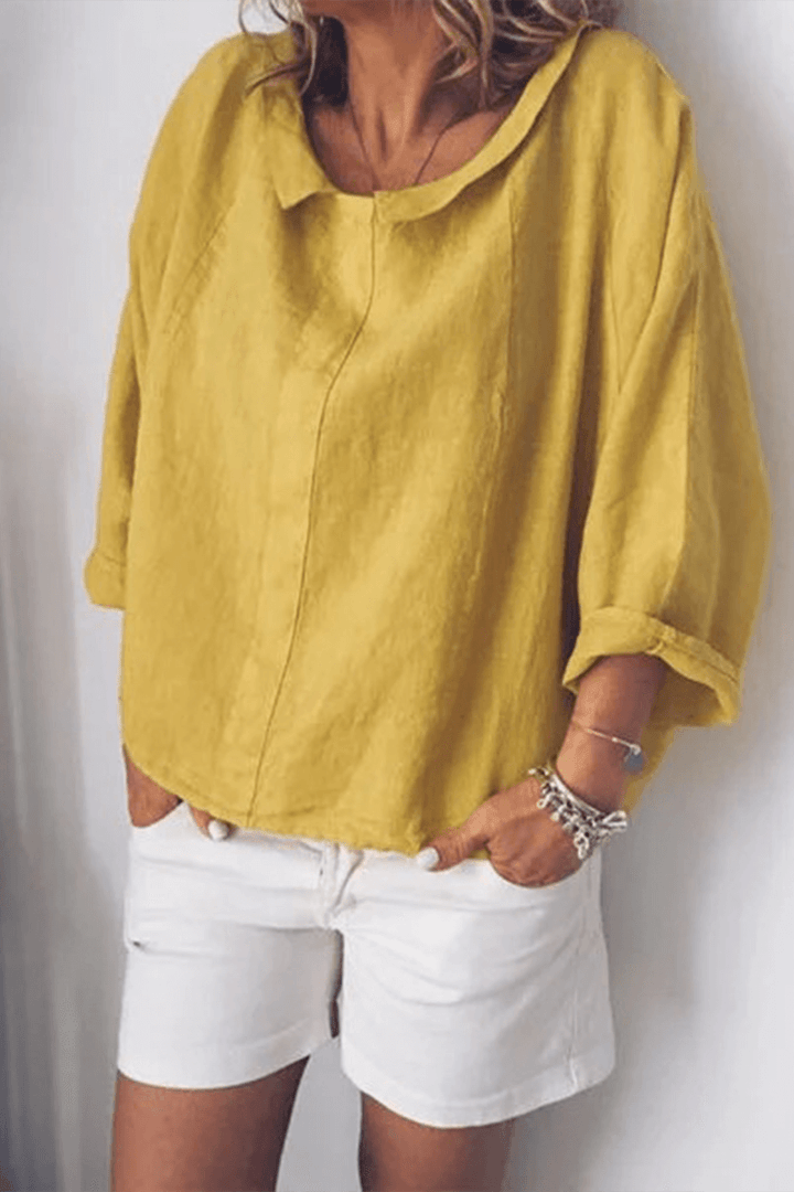 Women's Oversized 3/4 Sleeve Cotton Top
