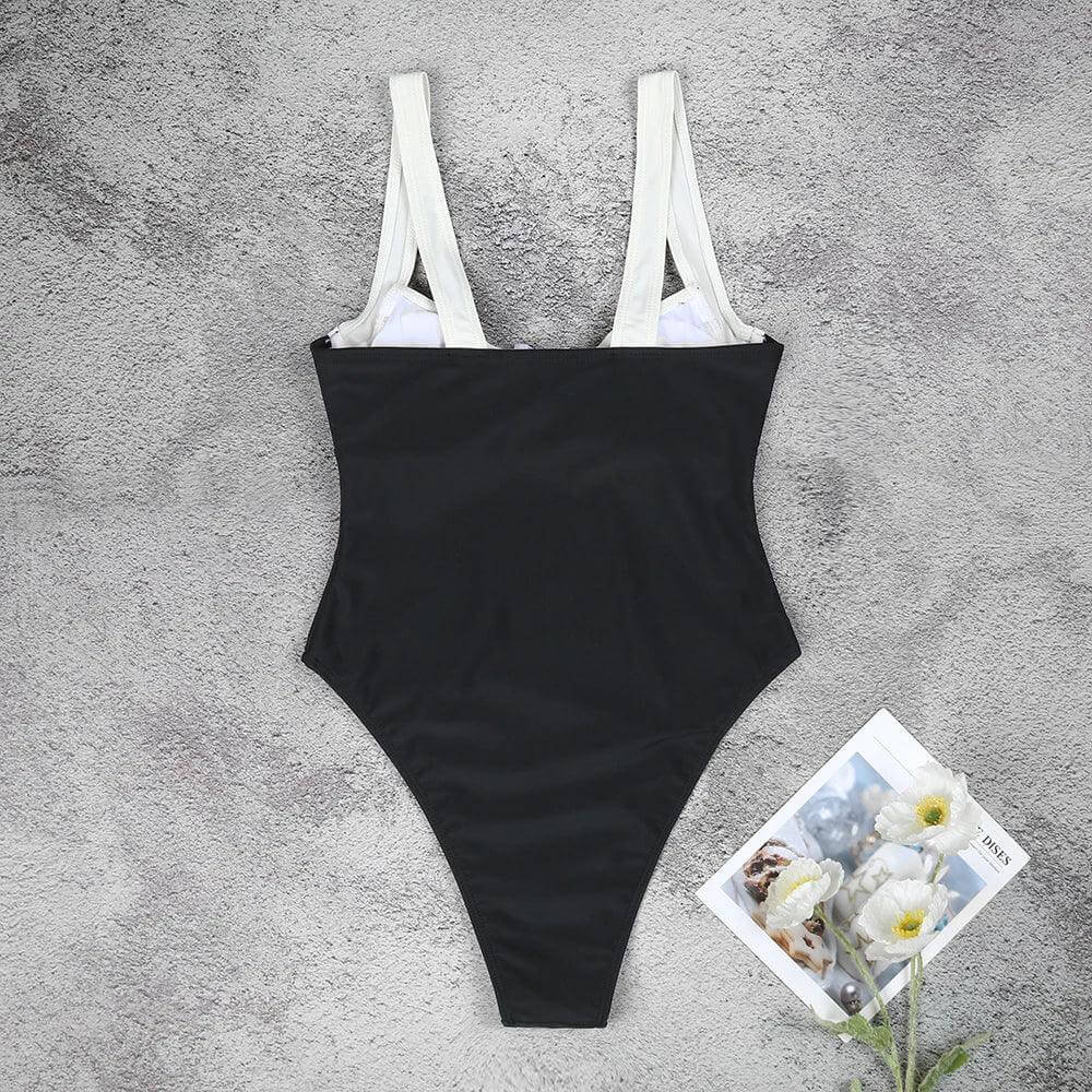 Women's High-Cut One-Piece Swimsuit with Underwire Support