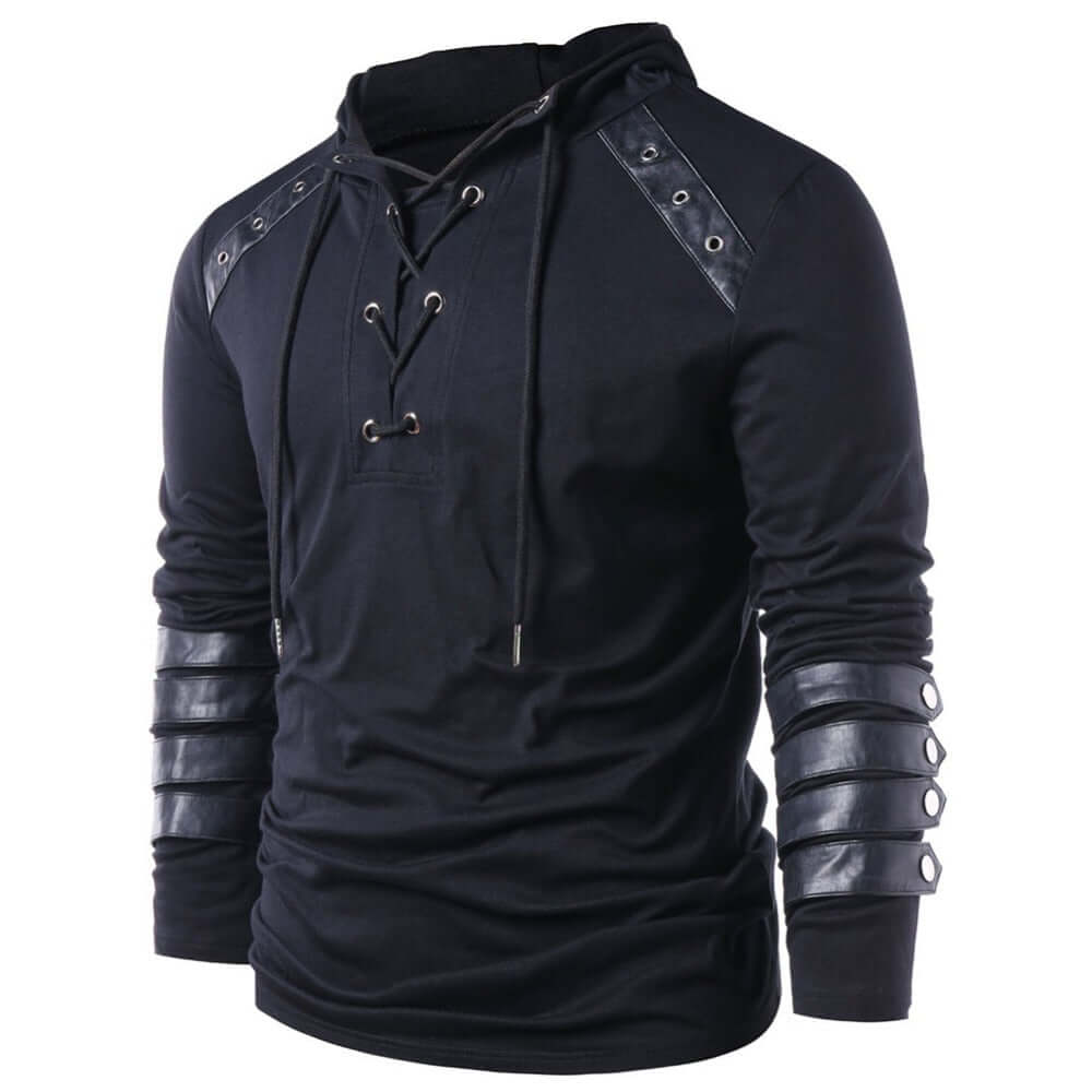 Men's Gothic Lace-Up Sweater: Edgy Style & Comfort