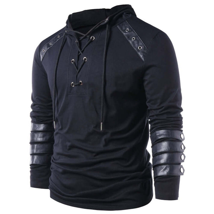 Men's Gothic Lace-Up Sweater: Edgy Style & Comfort