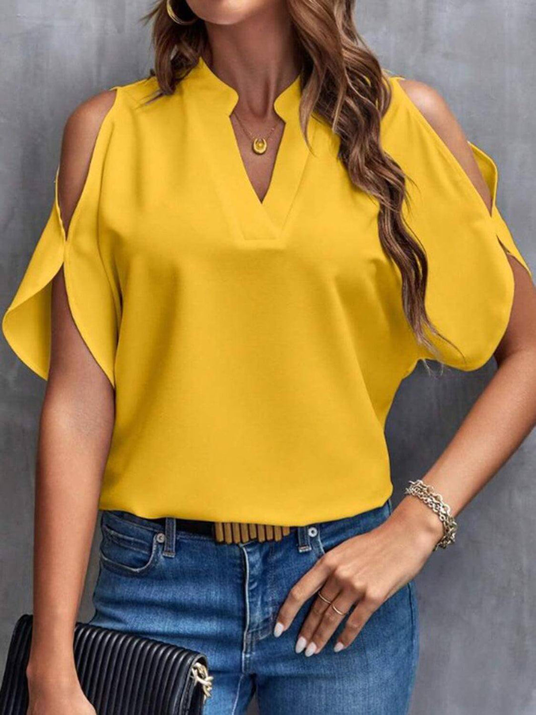 Elegant Off-Shoulder Women's Half-Sleeve Blouse