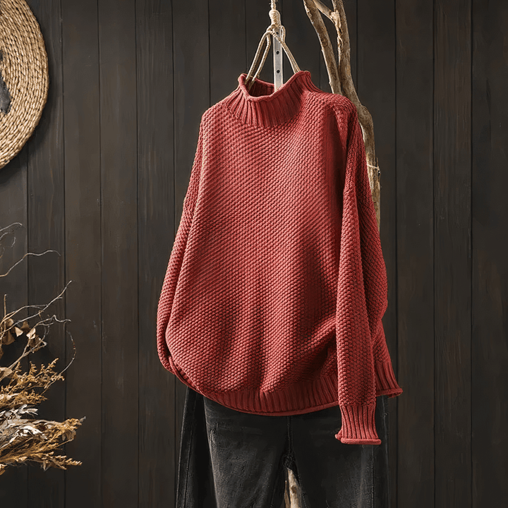Women's Vintage Turtleneck Long Sleeve Sweater