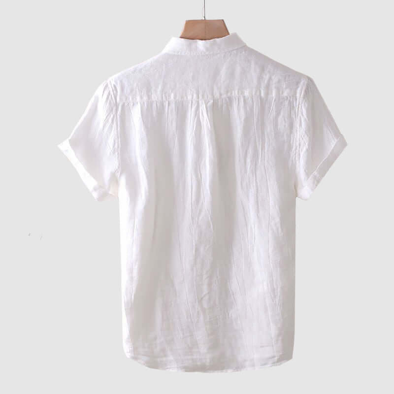 Men's Casual Short-Sleeve Slap Collar Shirt