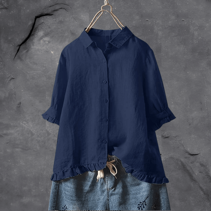 Women's Elegant Cotton Shirt: Tailored Fit, Breathable Comfort