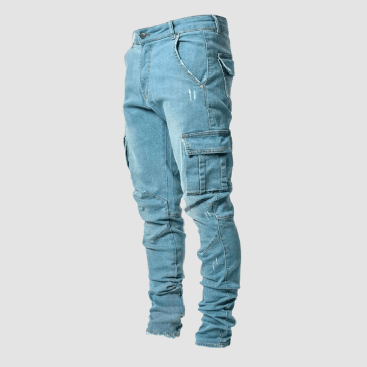 Men's Slim Fit Stacked Jeans with Pockets