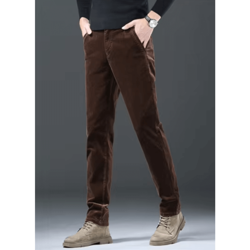 Men's Warm Fleece-Lined Corduroy Trousers