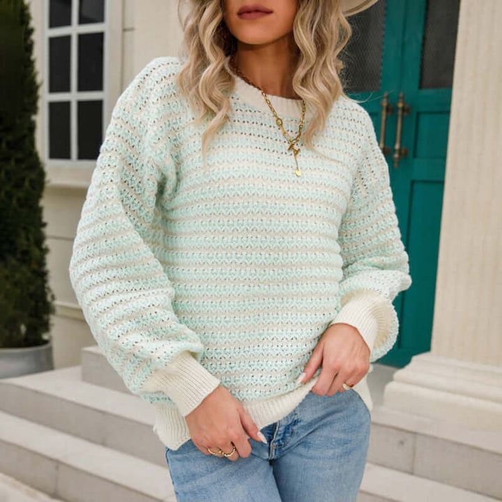 Women's Long Sleeve Striped Knit Jumper