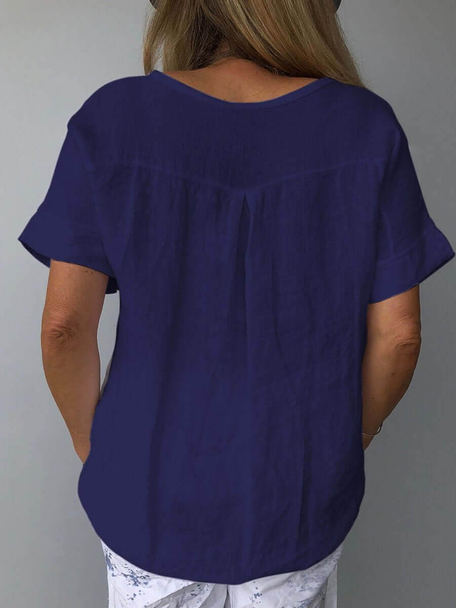 Women's Relaxed Cotton Linen Summer Top