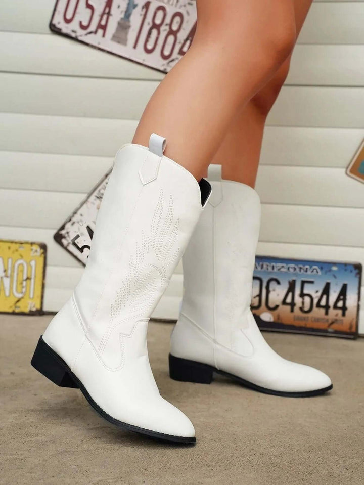 Women's Leather Cowboy Boots: Western Style Ankle Boots