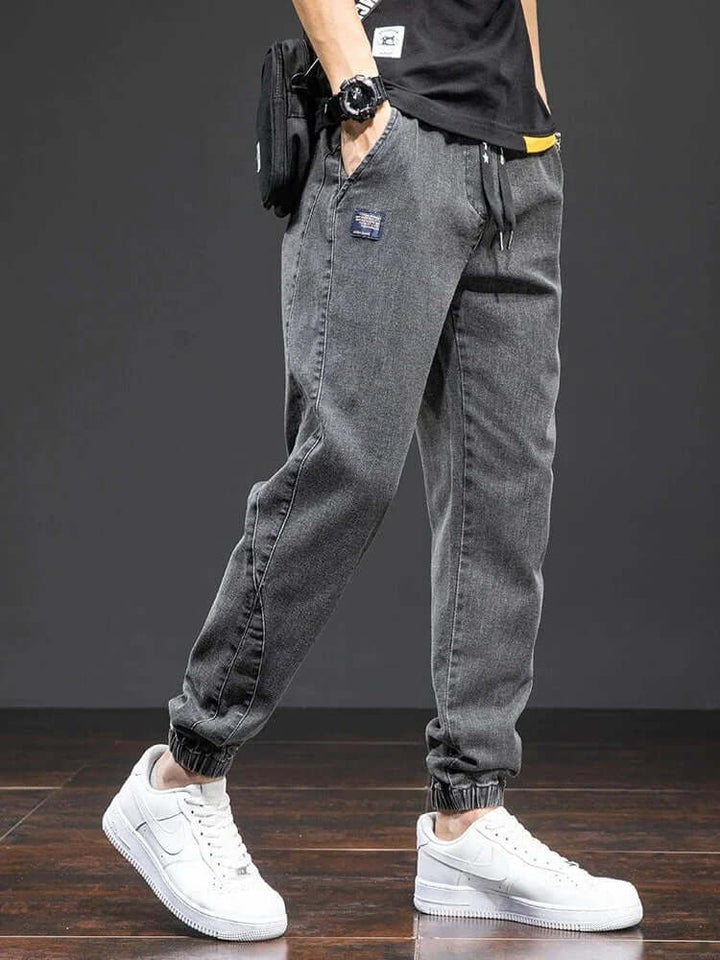 Men's Denim Jogger Pants: Relaxed Fit Streetwear