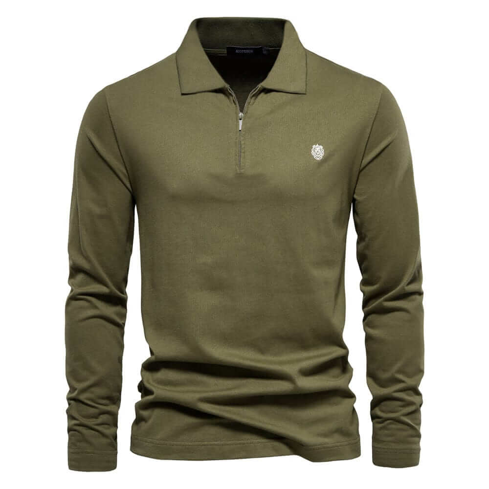 Men's Long Sleeve Polo Shirt: Smart Casual Half-Zip Top