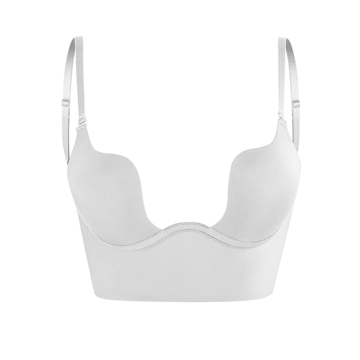 Backless bra for women with adjustable straps, breathable fabric, and elegant design for low-back dresses and tops.