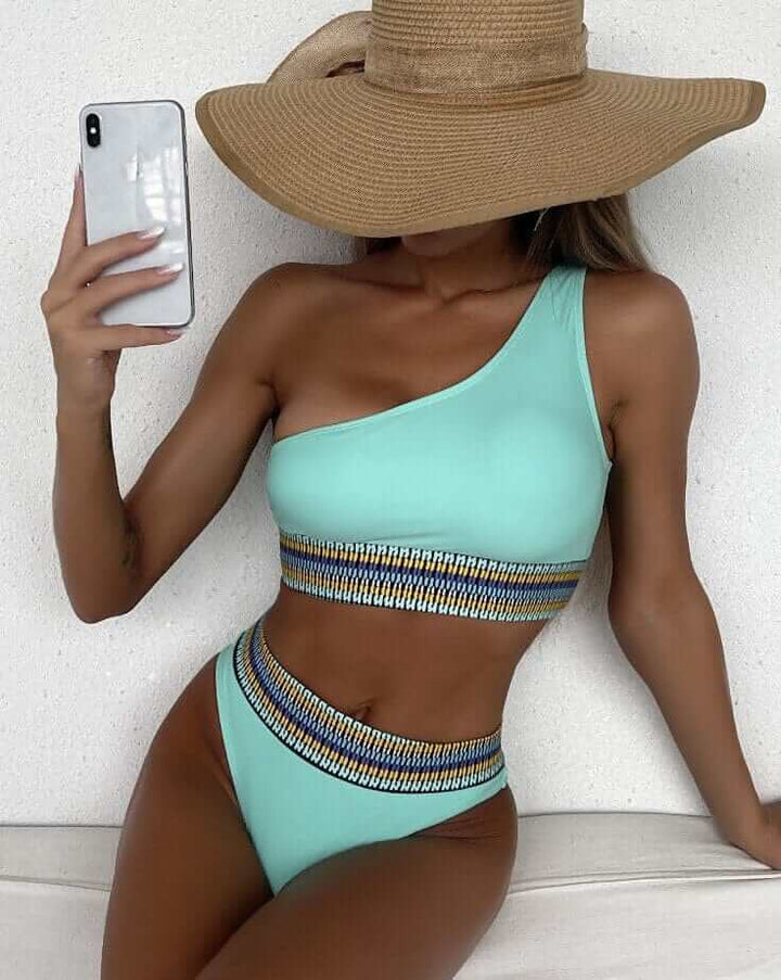 Women's One-Shoulder Bikini Set: Summer Swimwear
