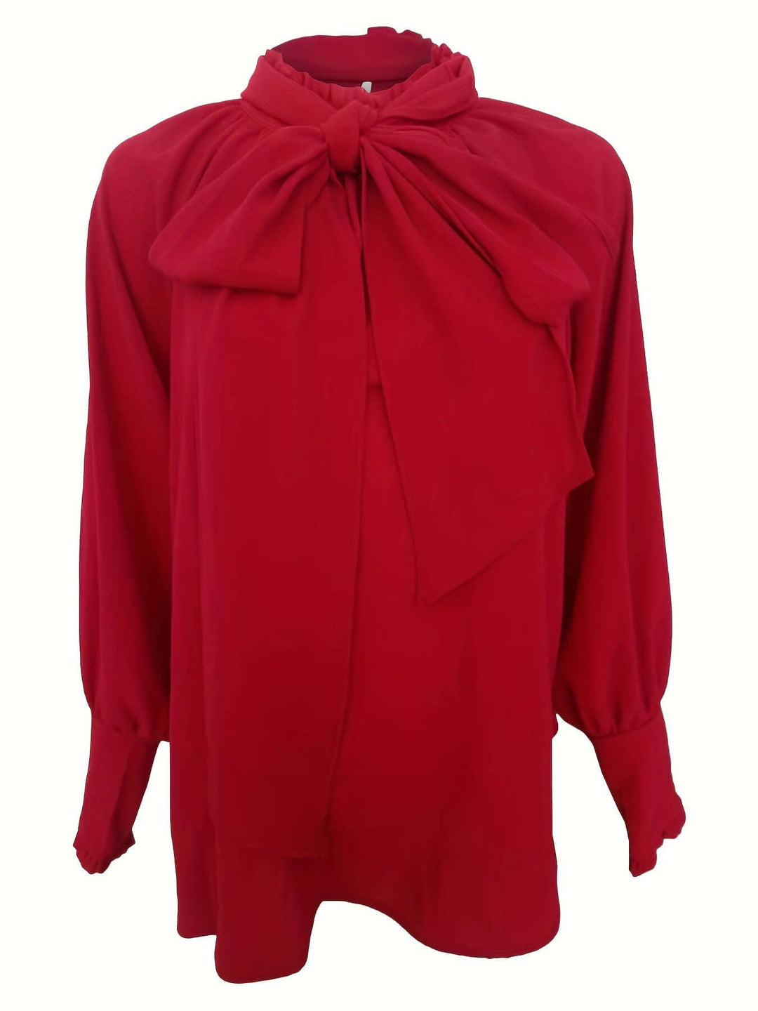 Elegant Puff Sleeve Tie-Neck Blouse for Women