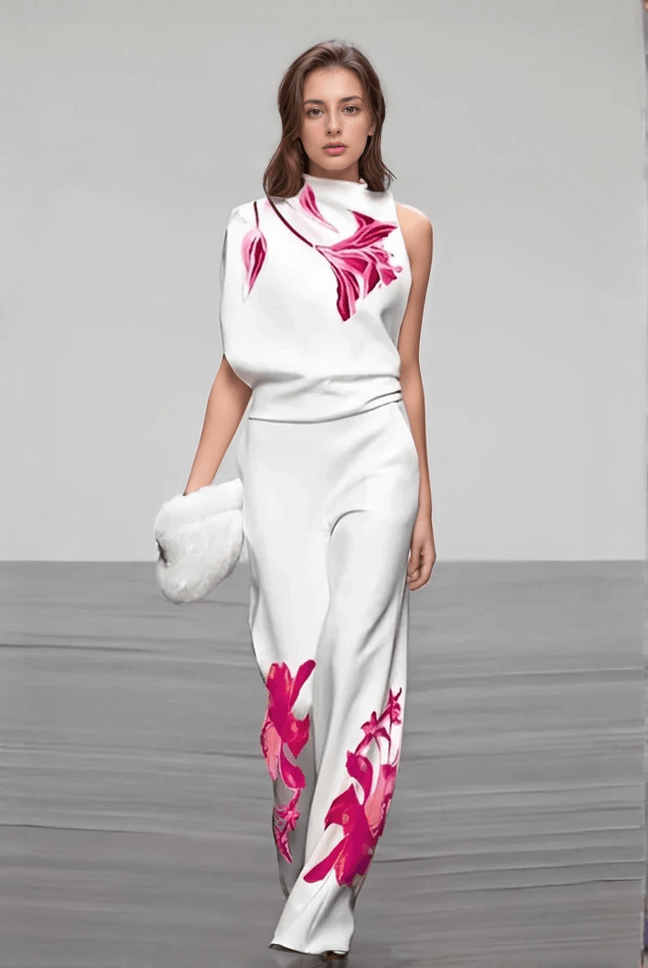 Women's Floral Print Top & Pants Set