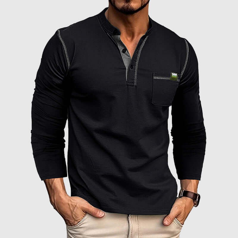 Men's Long Sleeve Cotton T-Shirt: Casual Comfort & Style