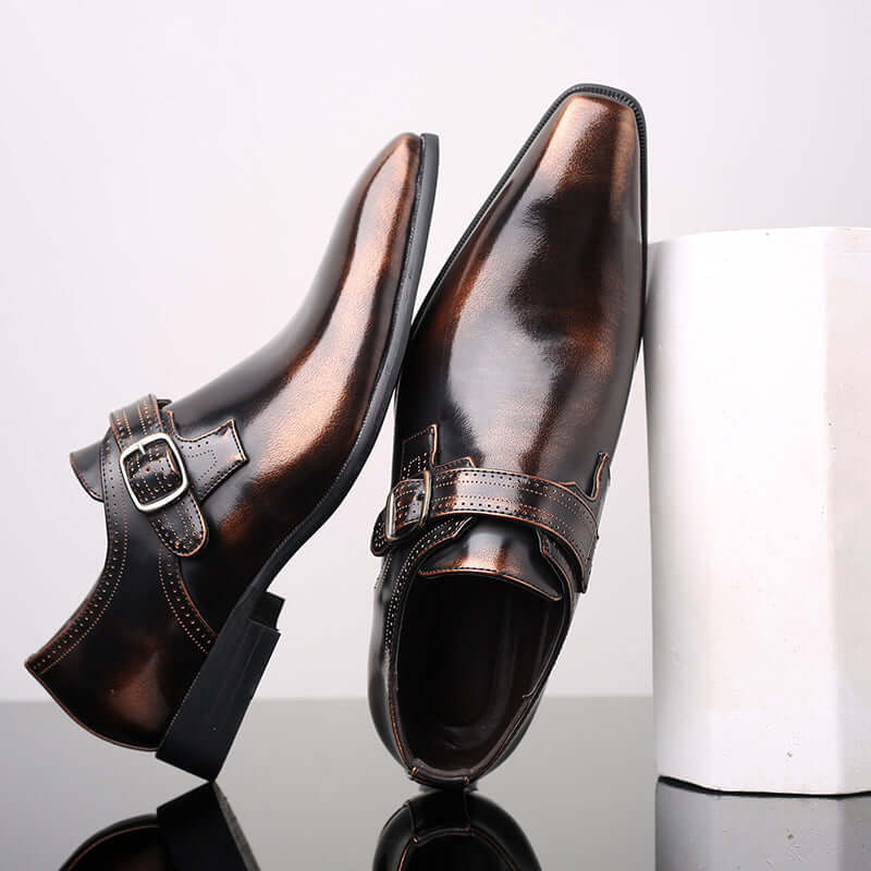 Men's Patent Leather Monk Shoes: Formal & Stylish Footwear